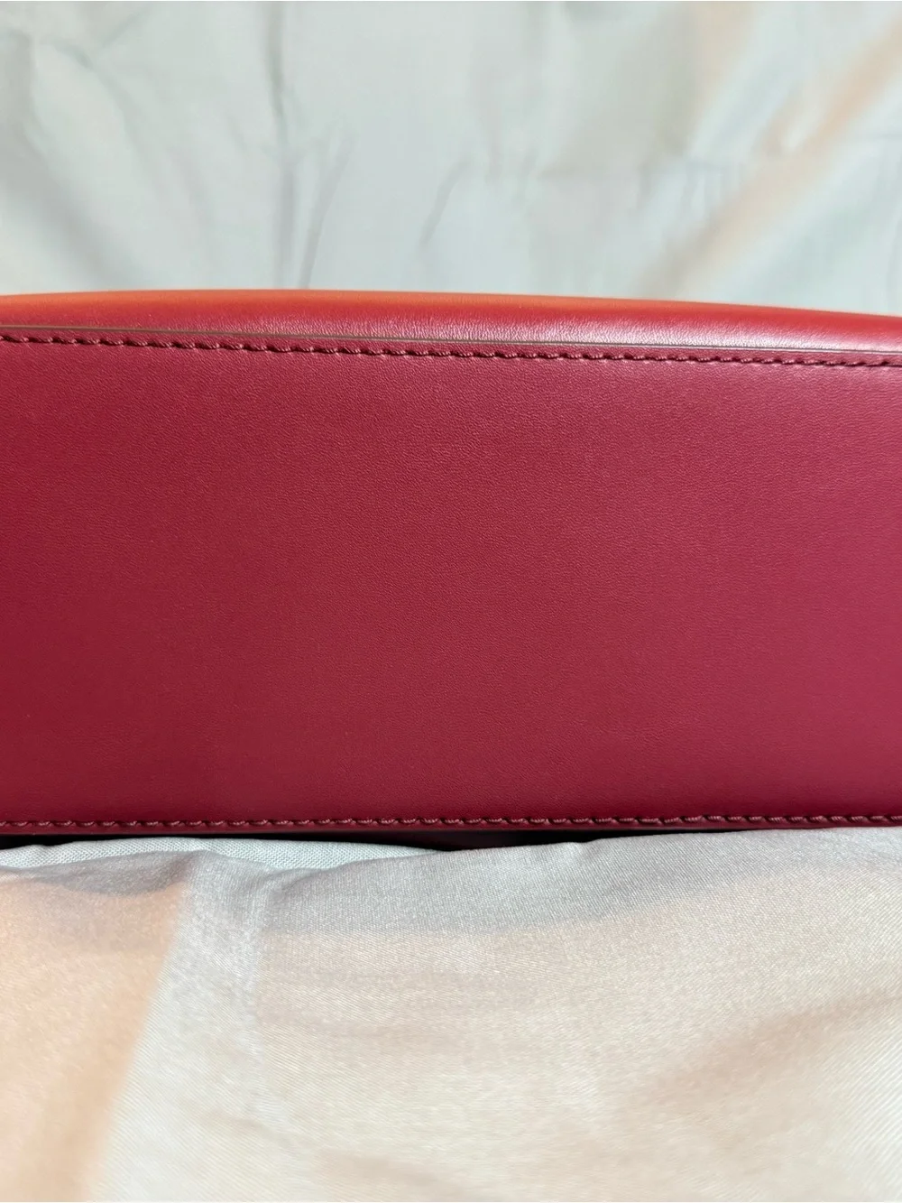 Michael Kors Berry Red Braided-Trim Satchel with Gold MK Charm